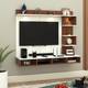 TheGoodLuck 32 to 43 Inches Wall-Mount TV Unit with PVC Back Panel & LED Lights Engineered Wood TV Entertainment Unit 2