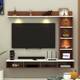 FURNIWUD Briza Wall Mounted TV Unit with 4 LED Lights,9 Open Display Boxes & Shelf Design Engineered Wood TV Entertainment Unit 3