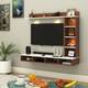 FURNIWUD Briza Wall Mounted TV Unit with 4 LED Lights,9 Open Display Boxes & Shelf Design Engineered Wood TV Entertainment Unit 2