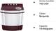 Voltas Beko by A Tata Product 7 kg Semi Automatic Top Load Washing Machine Maroon, White 5