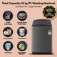 LG 10 kg 5 Star, AI Direct Drive Technology, Steam, 6 Motion Direct Drive, Jet Spray+, Wi-Fi Enabled, Turbowash Fully Automatic Top Load Washing Machine with In-built Heater Black, Grey 2