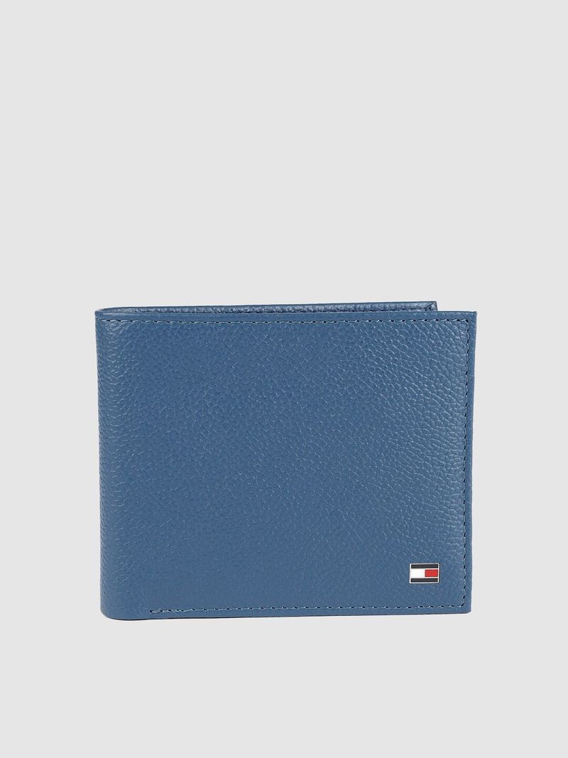 TOMMY HILFIGER Men Blue Genuine Leather Wallet - Regular Size (4 Card Slots)