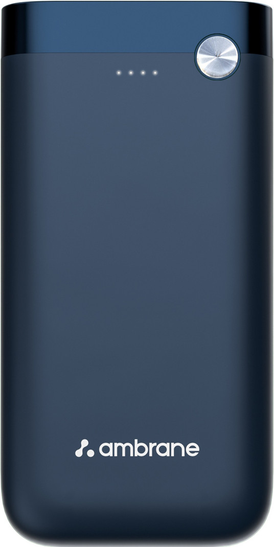 Ambrane 20000 mAh 20 W Compact Pocket Size Power Bank Blue, Lithium Polymer, Quick Charge 3.0, Power Delivery 3.0 for Mobile