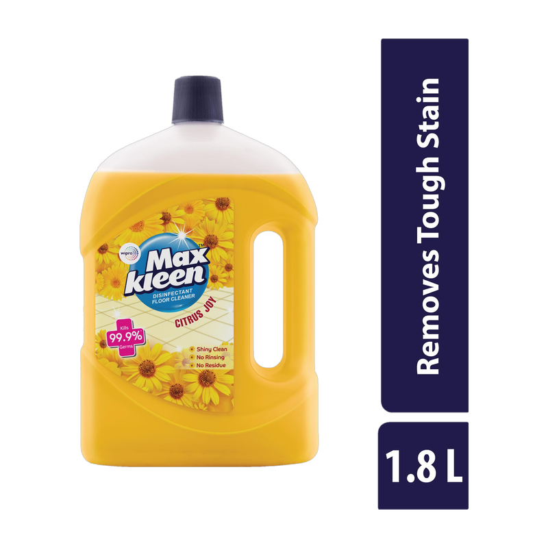 Maxkleen Citrus Joy Disinfectant Floor Cleaner with 99.9% Germ Protection Citrus (1800 ml)
