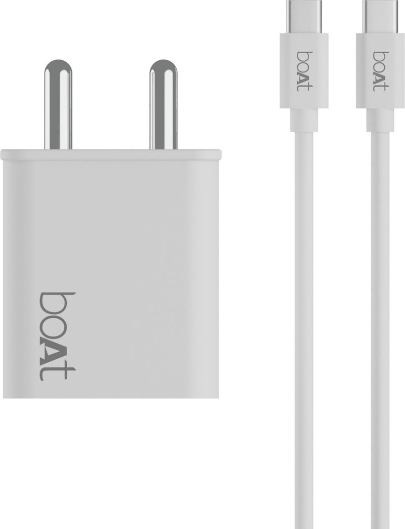 boAt 22.5 W Quick Charge 3 A Wall Charger for Mobile with Detachable Cable (White, Cable Included)