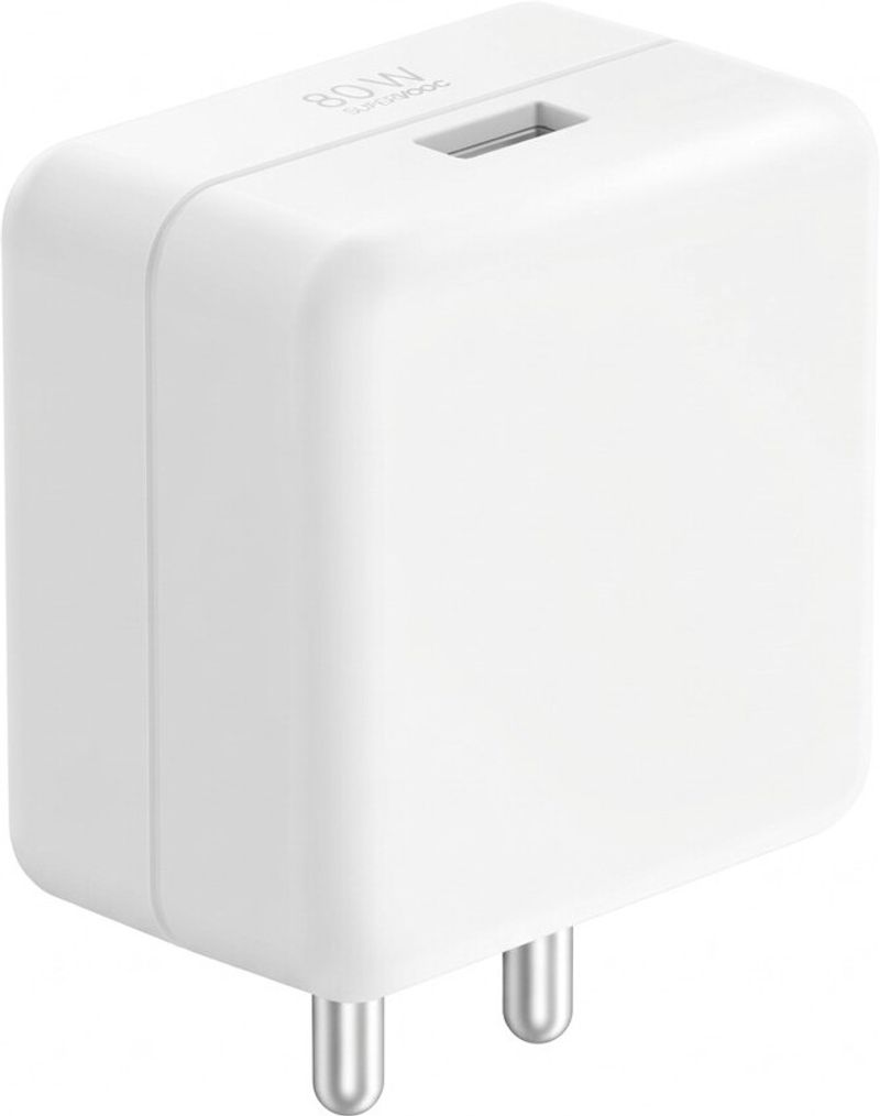 OPPO 80 W SuperVOOC Single Port Mobile Charger with Detachable Cable (White)