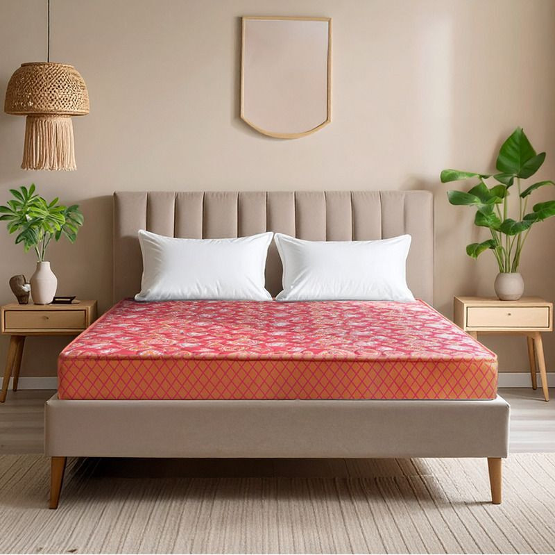 KURLON Natural Rubberized Coir, Medium Firm, Natural Cooling, PU Foam Quilting Top 5 inch Queen EPE Foam Mattress L x W: 75 inch x 60 inch
