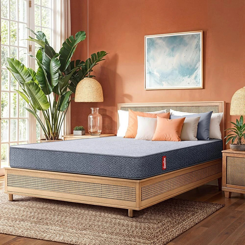 Duroflex Livein Essential Orthopedic, Pressure Relieving Memory Foam, Roll Pack, 6 inch Double High Resilience (HR) Foam Mattress L x W: 78 inch x 48 