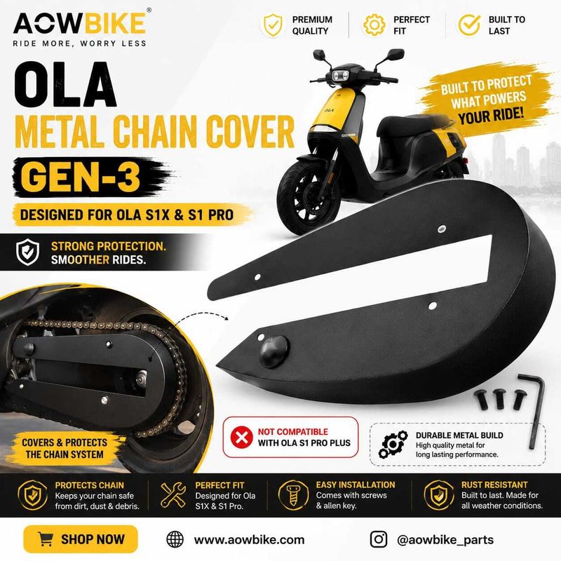 AOWBIKES OLA S1/X GEN 3 Metal Fan Belt Cover - Image 5