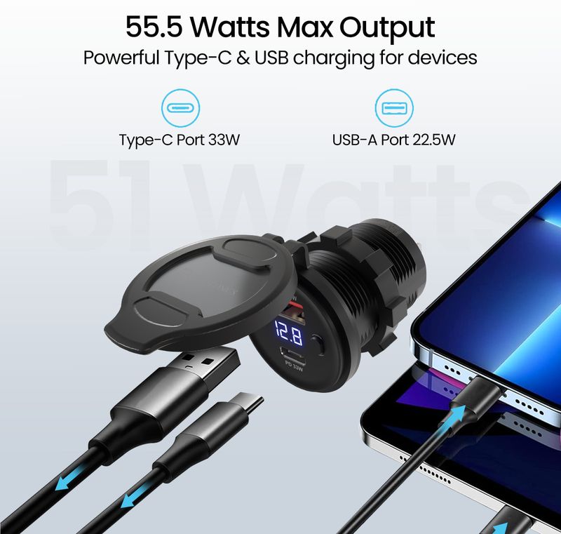 Portronics Spark 33W Phone Charger for Scooters - Image 3