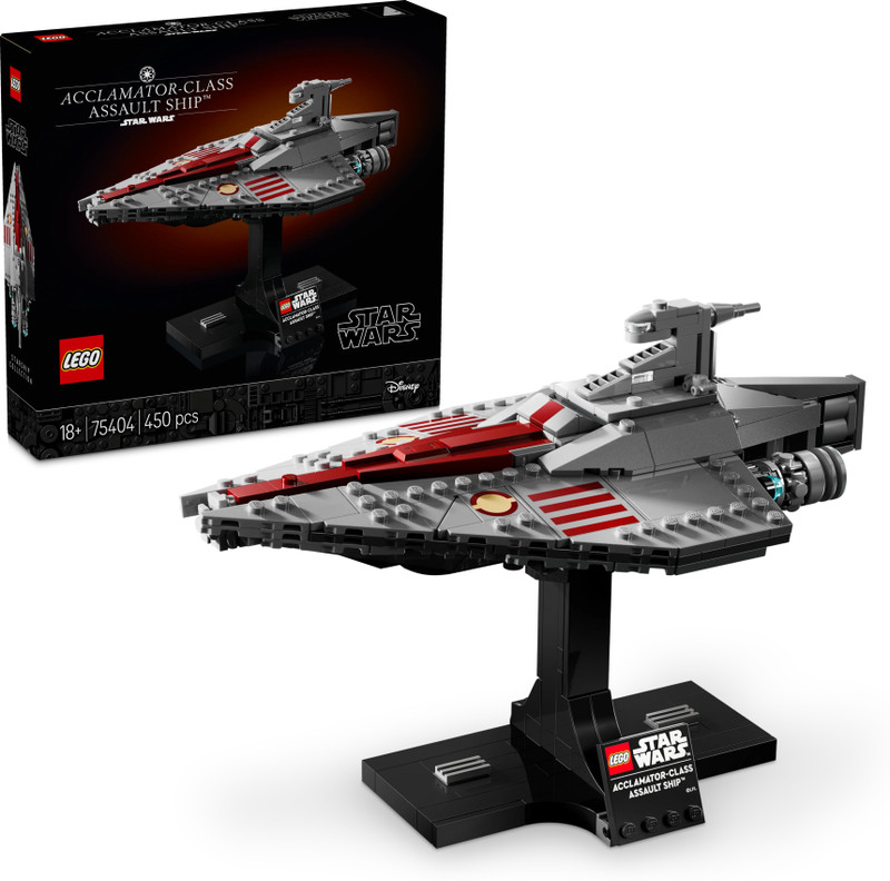 LEGO Star Wars Acclamator-Class Assault Ship, Buildable Starship Model 75404 Multicolor