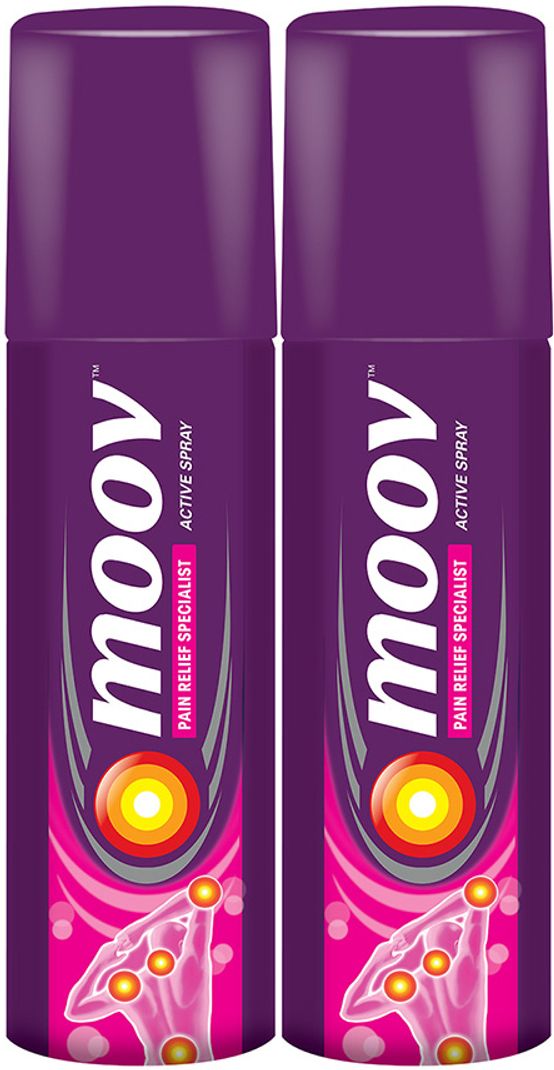 MOOV Fast Pain Relief,Body, Joints, Ortho like Medicine, Ointment, Balm for Men Women Spray (2 x 50 g)