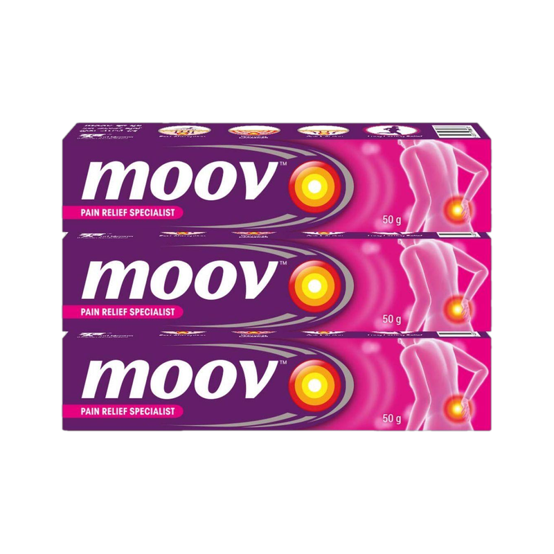 MOOV Fast Pain Relief,Body, Joints, Ortho like Medicine, Ointment, Balm for Men Women Cream (3 x 50 g)