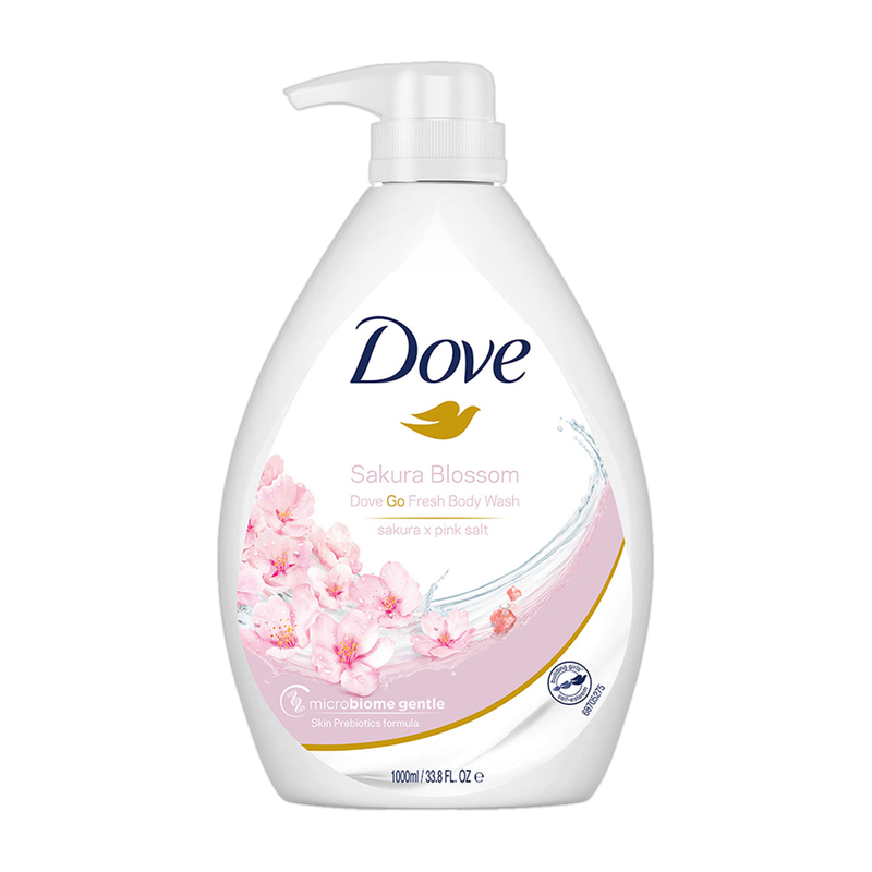 DOVE Refreshing Sakura Blossom Body Wash with Pink Salt for Replenished Skin (1000 ml)