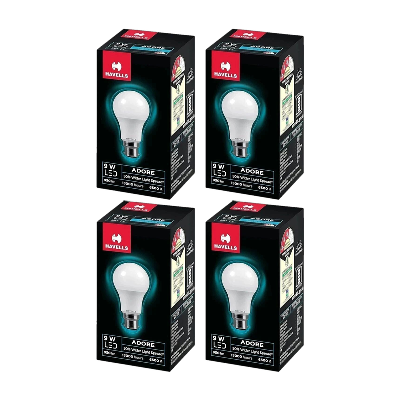 HAVELLS 9 W Basic Standard B22 LED Bulb (White, Pack of 4)