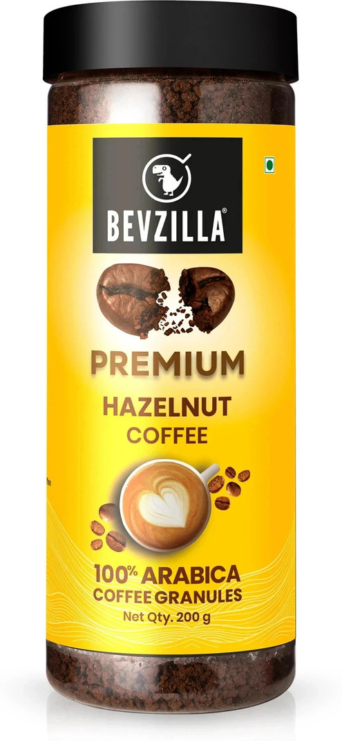 bevzilla 200 gram hazelnut flavoured instant coffee powder make 100 cups hot cold brews