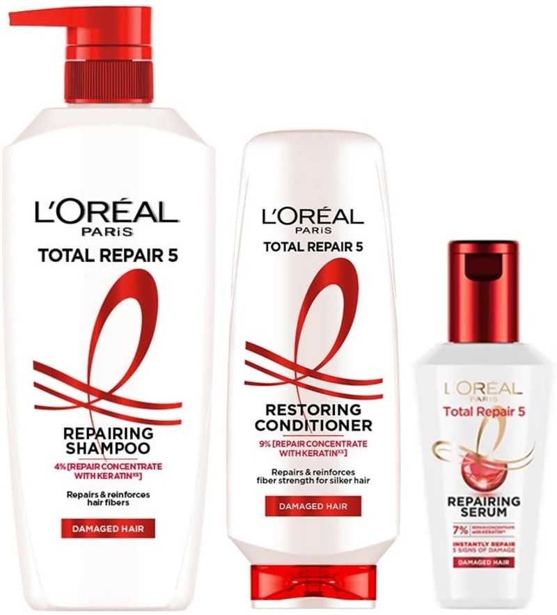 L'Oréal Paris Total Repair 5 Shampoo 650ml + Conditioner 175ml + Serum 40ml (3 Items in the set)