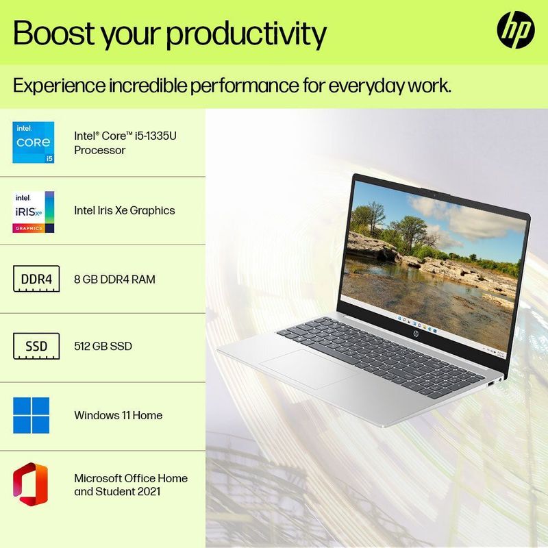 HP 15s Intel Core i5 13th Gen 1335U 15.6-inch Laptop, 8GB/512GB, White - Image 5