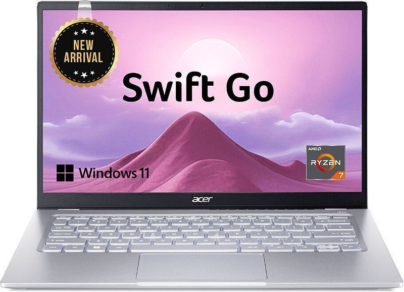 Acer Swift Go 14Office 2024 + M365 Basic AMD Ryzen 7 Octa Core 7730U - (16 GB/512 GB SSD/Windows 11 Home) SFG14-41 Thin and Light Laptop (14 Inch, Pur