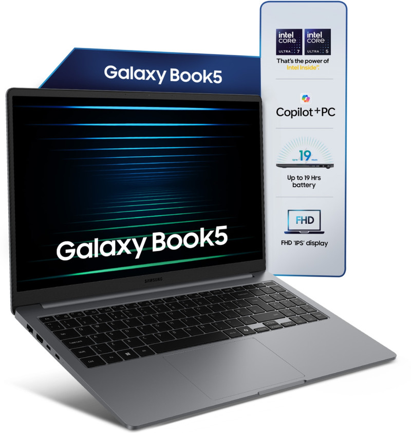 samsung galaxy book5 ai metal intel core ultra 5 225u 16 gb 512 gb ssd windows 11 home np750xhd thin light laptop