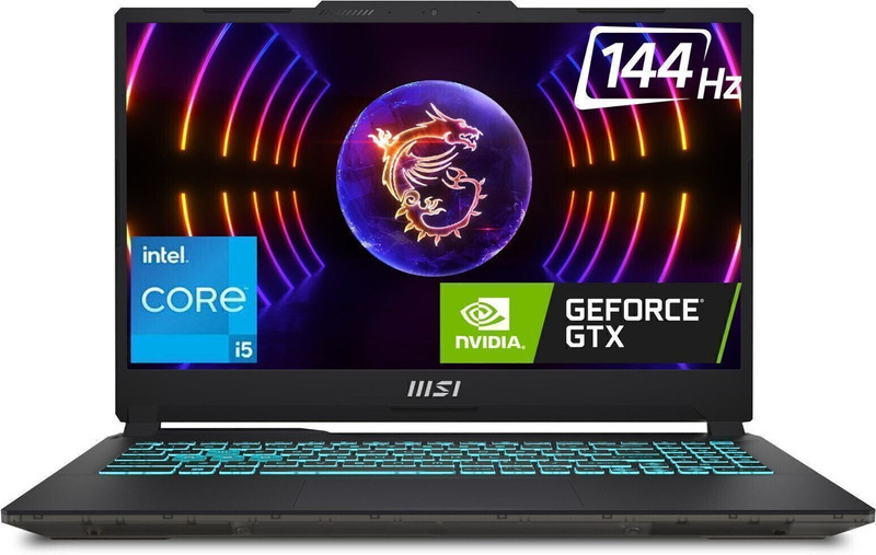 msi cyborg 15 intel core i5 12th gen 12450h 16 gb 512 gb ssd windows 11 home 4 graphics nvidia geforce rtx 2050 144 hz a12ucx 264in gaming laptop