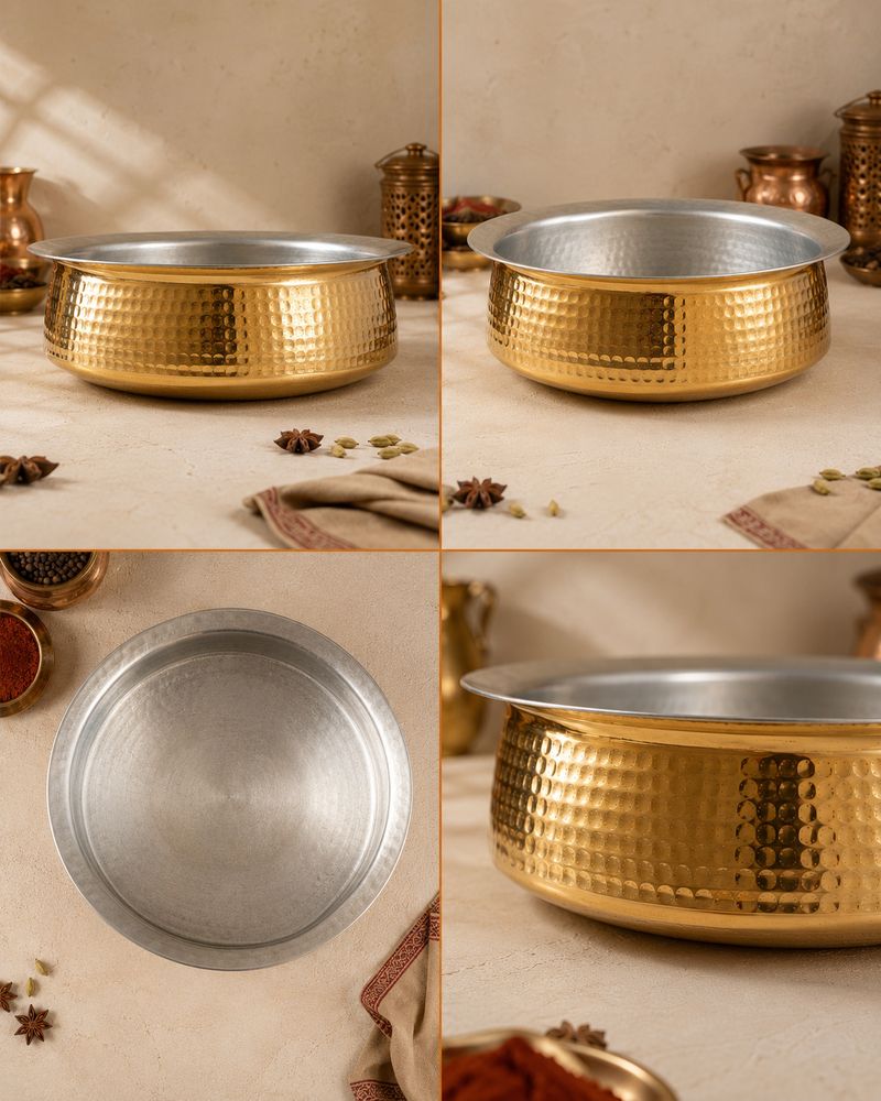 TamraSpiceCo Brass Lagan Large Handcrafted Cooking - Image 4