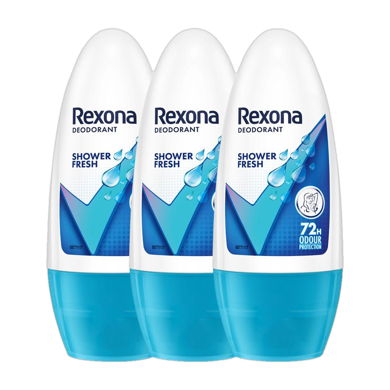 Rexona Shower Fresh Underarm Roll On Deodorant For Women (PO3) Deodorant Roll-on - For Women (150 ml, Pack of 3)