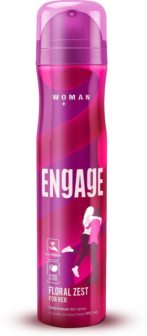 Engage Floral Zest, Citrus and Floral, Skin Friendly Deodorant Spray - For Women (150 ml)