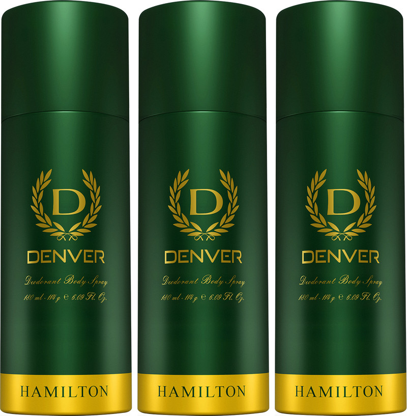DENVER HAMILTON Body Spray - For Men 540 ml, Pack of 3