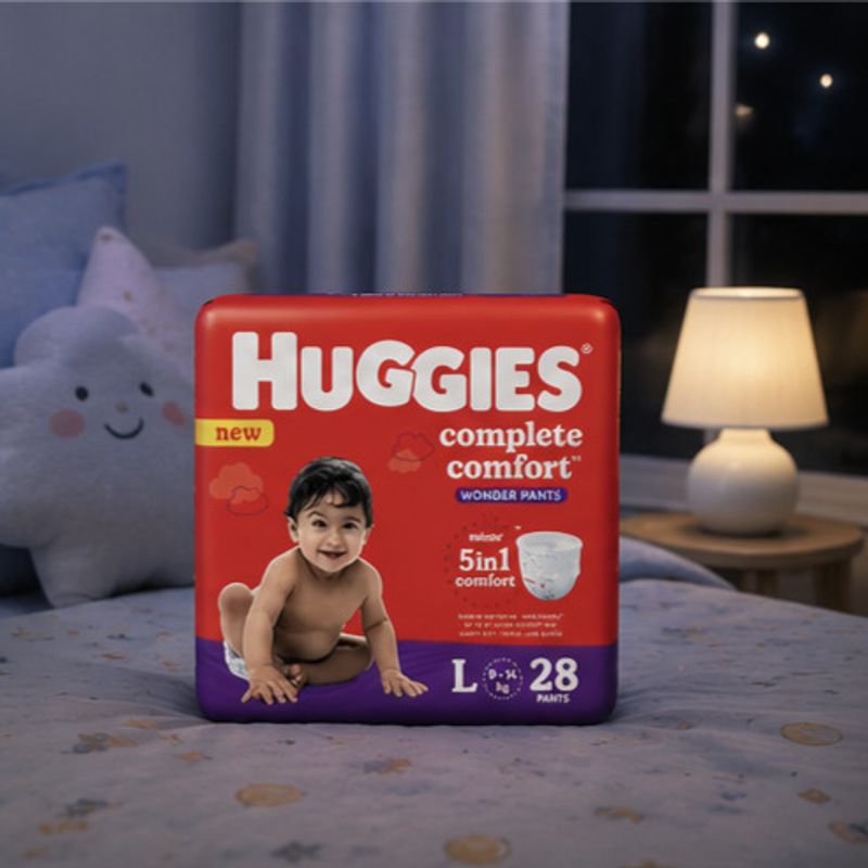 Huggies ||Comfort Wonder Pants Large (L) Size Baby Diaper Pants, 28 count. Pant Diapers - L (28 Pieces)