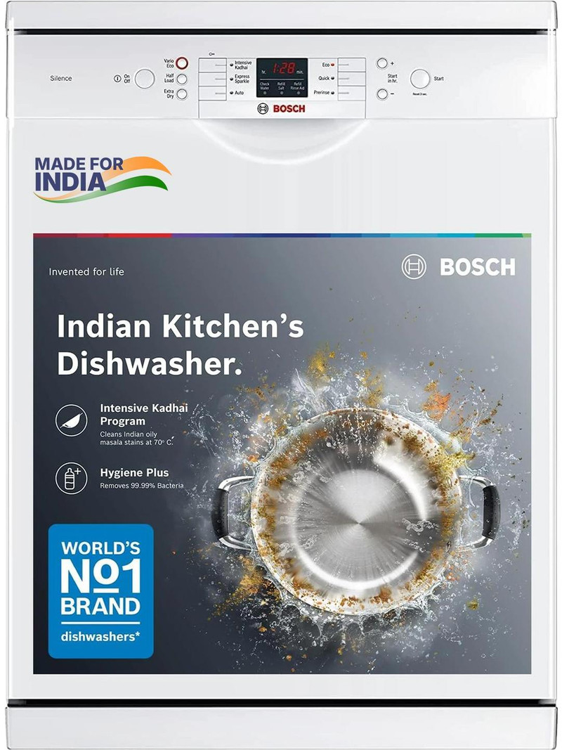 BOSCH SMS66GW01I Free Standing 13 Place Settings Intensive Kadhai...more