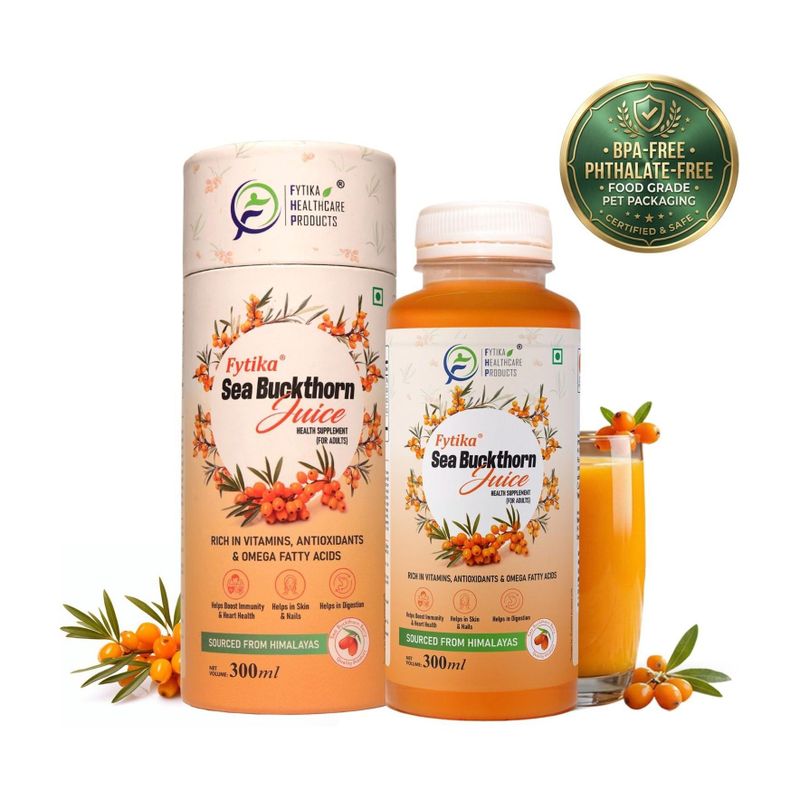 FYTIKA Sea Buckthorn Juice | Pulp Concentrate, For Men & Women | 300 ml (300 ml)