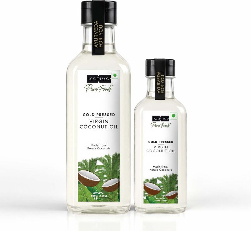 Kapiva Virgin Coconut Oil | Cold-pressed For Maximum Nutrition - 750 Ml Coconut Oil Plastic Bottle (2 x 375 ml)