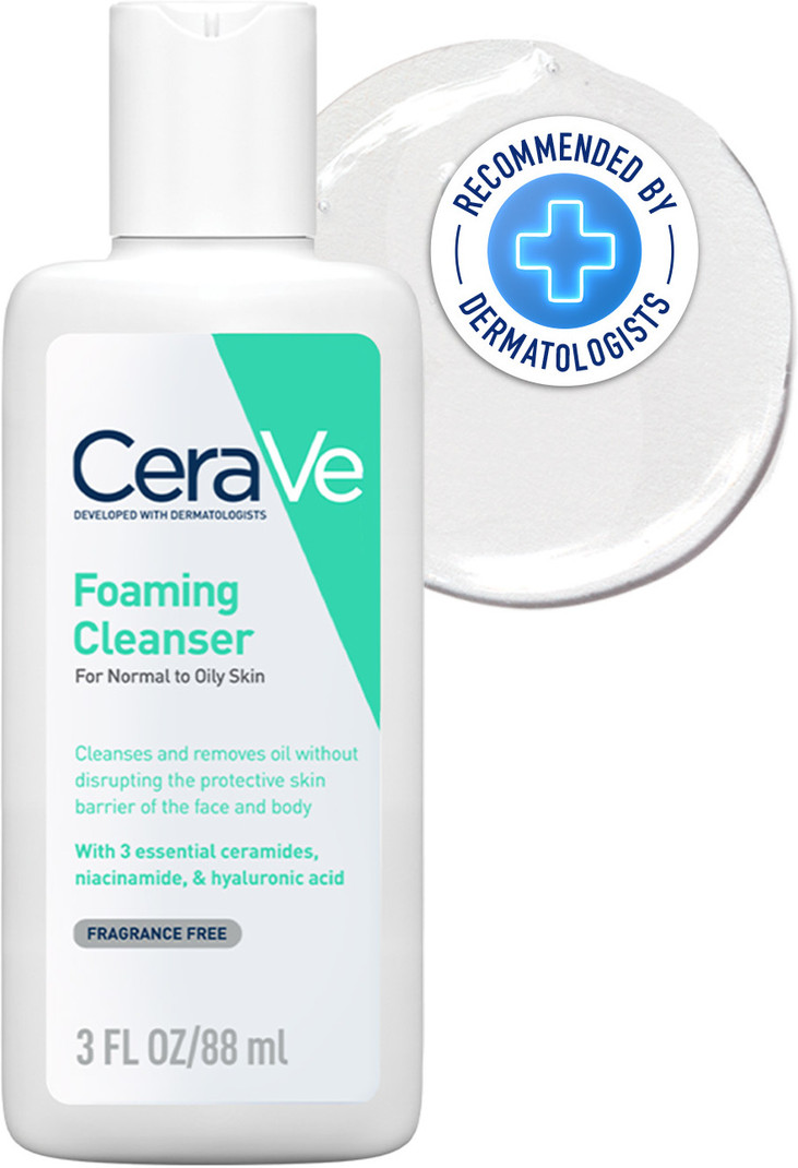 cerave foaming cleanser oily skin hyaluronic acid niacinamide face wash