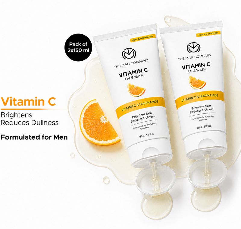 THE MAN COMPANY Daily Vitamin C & Niacinamide | For Skin Brightening, Glowing| Dullness Reduction| Hydrates | Suitable For Oily, Dry & Sensitive Skin For Men Face Wash (300 ml)