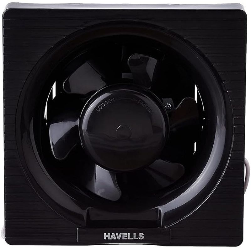 HAVELLS Ventil Air DX|Strong Air Suction|Rust Proof Body and Dust Protection Shutters with 2 Year Warranty Energy Saving 150 mm Exhaust Fan (Black | Pack of 1)