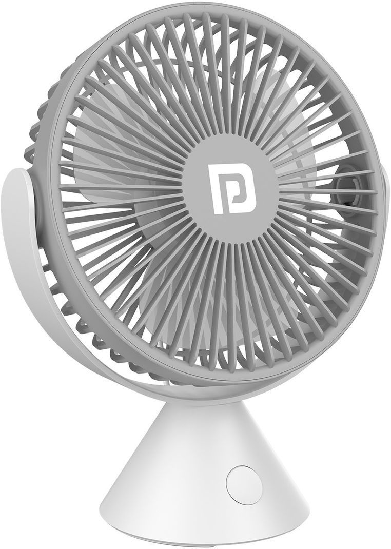 Portronics Aero Breeze Portable Rechargeable Table Fan, 360° Rotatable, 4 Hours Back Up, POR 2747 USB Fan (Grey)