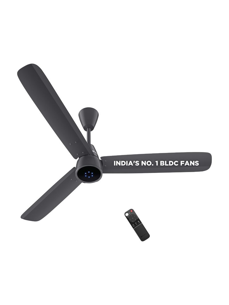 Atomberg Renesa Epoque | Advance air+ Technology | Sleek Fan | LED Indicator | Low Noise with 2 Year Warranty BLDC Motor with Remote 1200 mm Ceiling Fan (5 Star | Pebble Grey | Pack of 1)