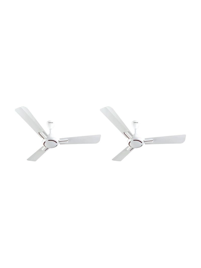 HAVELLS Ambrose ES with 2 Year Warranty 1200 mm Ceiling Fan (1 Star | Pearl White Wood | Pack of 2)
