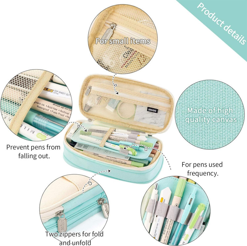 Price History of Akvanar Canvas Large Capacity Pencil Case Storage Bag ...