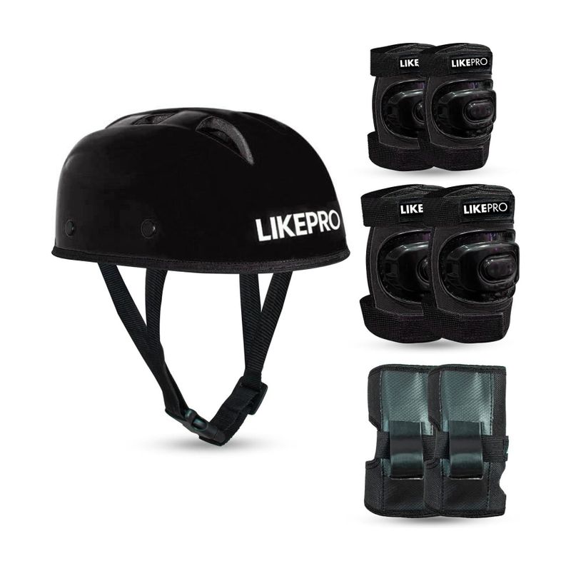 LIKEPRO Kids Skating Safety Set from for Ages 3-5-8-14 Boys Skating Guard Combo Skating Guard Combo (Black)