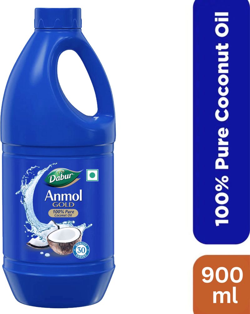 Dabur Anmol Gold 100% Pure Coconut Oil | Nariyal tel | Natural | Multipurpose Hair Oil (900 ml)