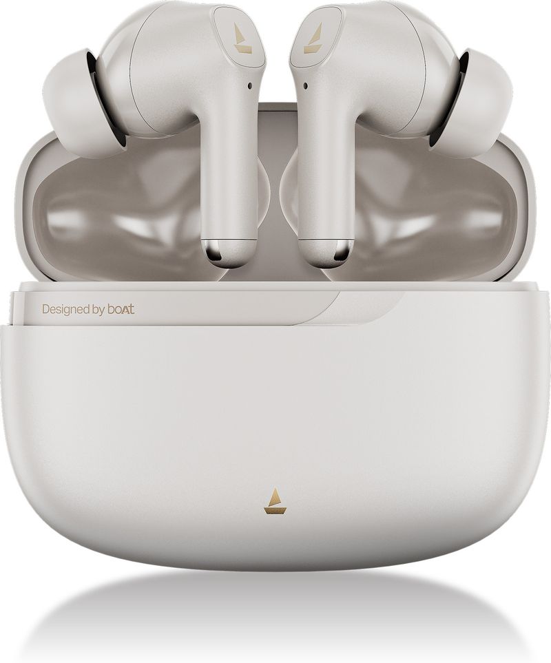 boAt Airdopes Prime Supreme,Spatial Audio,60H Battery,Quad Mic,ENx,ASAP Charge,BTv6.1 Bluetooth Headset (Ivory Dust, True Wireless)