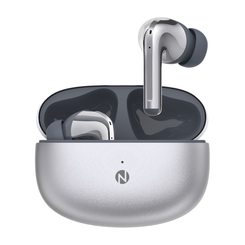 itel T31 Pro with 32dB ANC, 45 Hours playback , Fast Charging , 13mm driver Bluetooth Headset (Silver, True Wireless)