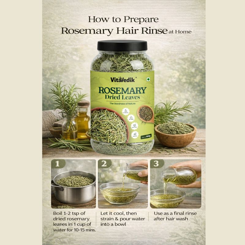 VitaVedik Rosemary Dried Leaves for Hair Growth - Image 4