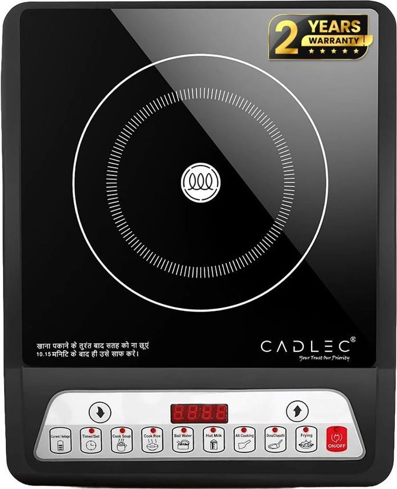 Cadlec 1800 W Induction Cooktop Push Button (Black, CookMate)