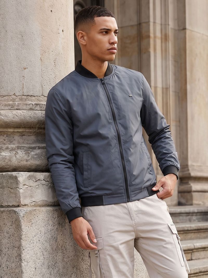 Roadster Men Solid Bomber Jacket - Image 2