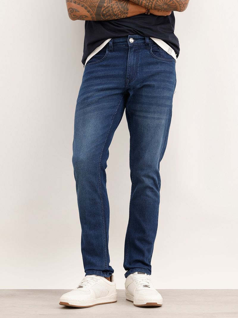 Men Slim Mid Rise Blue Jeans Starting @ Rs. 636