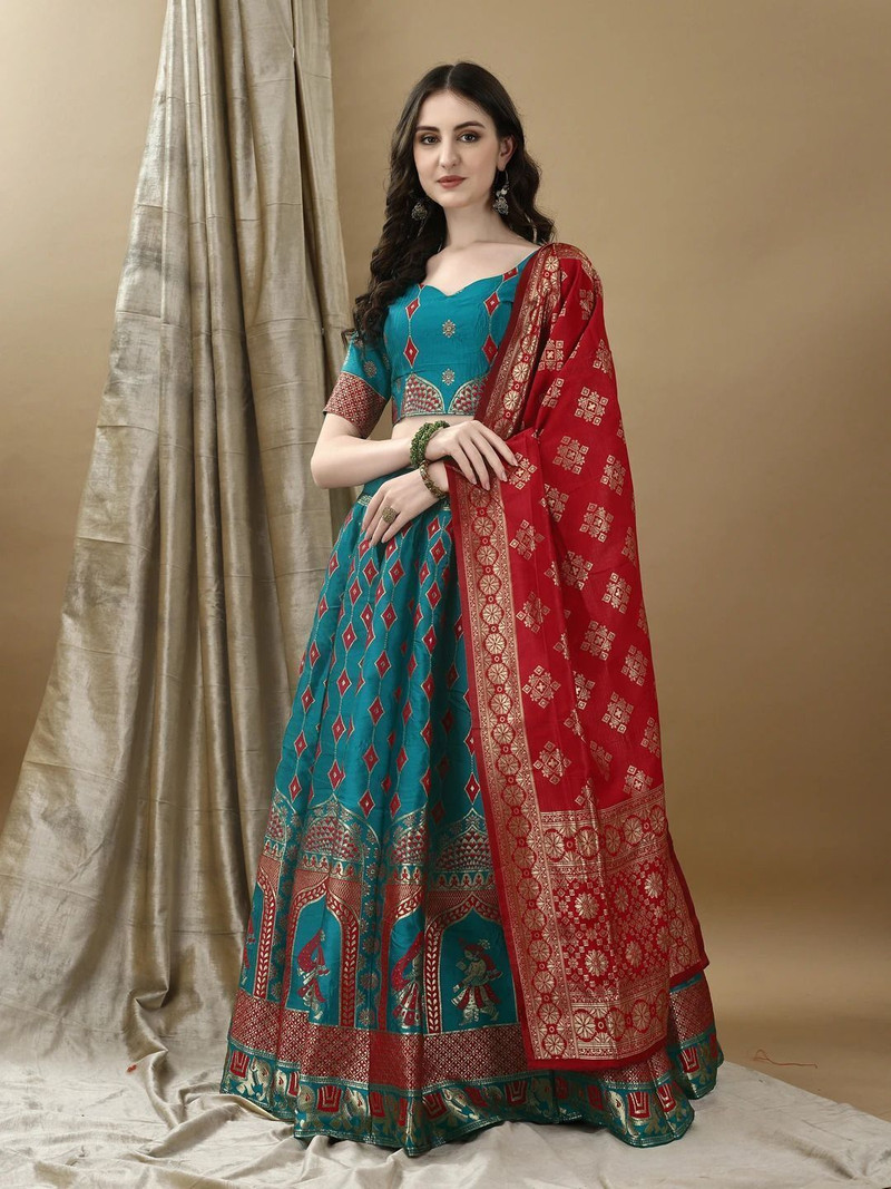SWAMI STUDIO Printed Semi Stitched Lehenga Choli