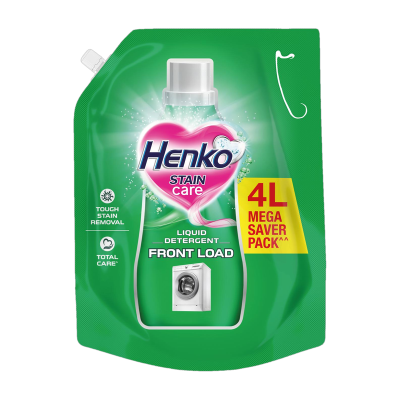Henko Stain Care Detergent Liquid Front Load Liquid Detergent Fresh Liquid Detergent (4 L)